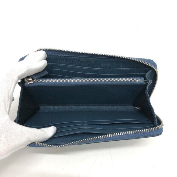 DIOR HOMME logo Zip Around Saif Long Wallet Leather Navy/SilverHardware - Picture 14 of 16